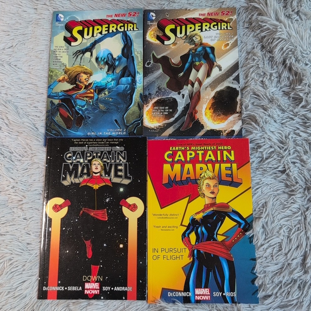 Lot‎ Of 4 Captain Marvel Supergirl Marvel Comics DC Comics Illustrated
